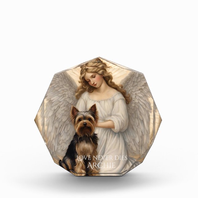 Yorkshire Terrier Love Never Dies Memorial Photo Block (Front)
