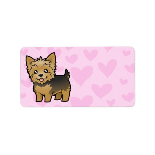 Yorkshire Terrier Love (short hair no bow) Label
