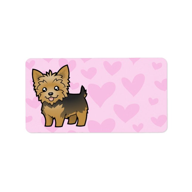 Yorkshire Terrier Love (short hair no bow) Label (Front)