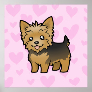Yorkshire Terrier Love (short hair no bow) Poster