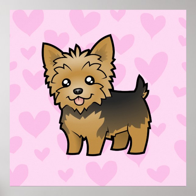 Yorkshire Terrier Love (short hair no bow) Poster (Front)