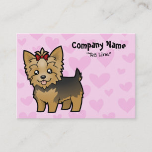 Yorkshire Terrier Love (short hair with bow) Business Card