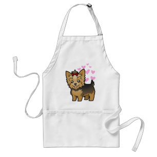 Yorkshire Terrier Love (short hair with bow) Standard Apron