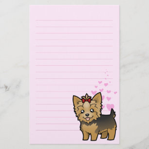 Yorkshire Terrier Love (short hair with bow) Stationery