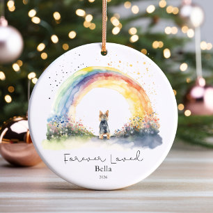 Yorkshire Terrier Memorial Ornament, Dog Loss Gift Ceramic Tree Decoration