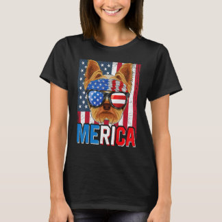 Yorkshire Terrier Merica 4th Of July Yorkie Americ T-Shirt