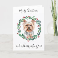 Yorkshire Terrier Merry Christmas Trendy Dog Holid