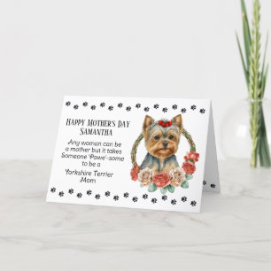 Yorkshire Terrier Mum Mother's Day Verse Holiday Card