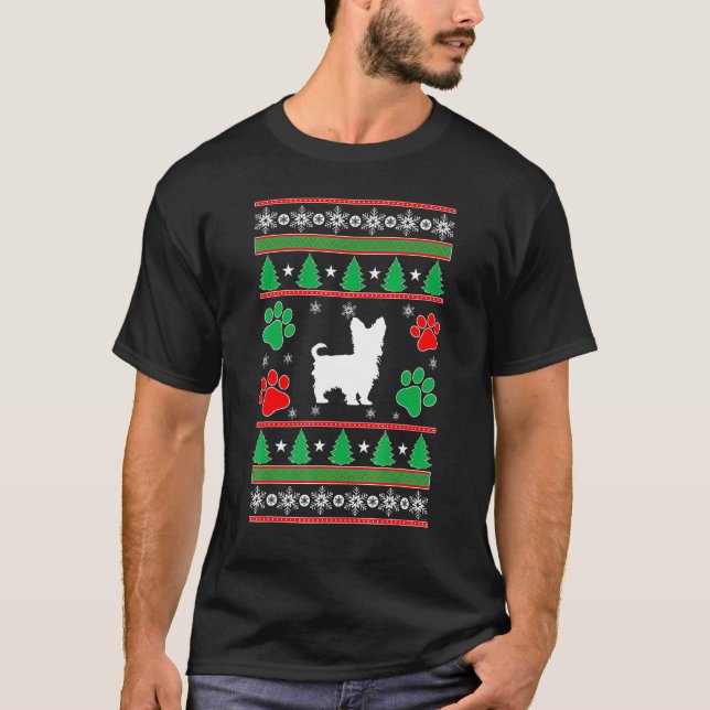 Yorkshire Terrier Mum Ugly Christmas T-Shirt (Front)