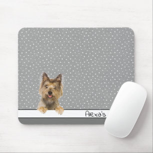 Yorkshire Terrier on Polka Dots  Mouse Mat