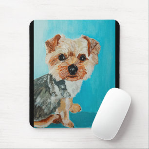 Yorkshire Terrier Painting by Alfred Fox Mouse Mat