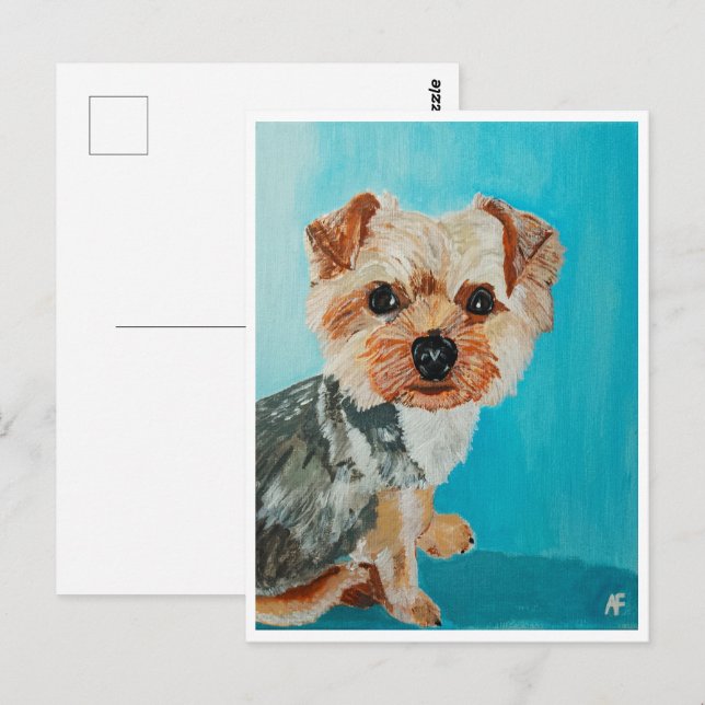 Yorkshire Terrier Painting by Alfred Fox Postcard (Front/Back)