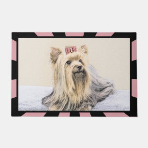 Yorkshire Terrier Painting - Cute Original Dog Art Doormat