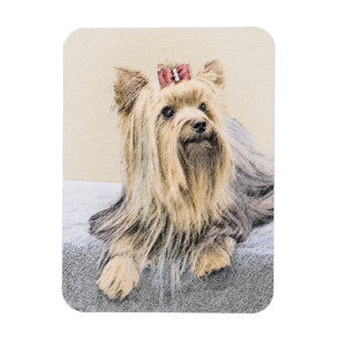 Yorkshire Terrier Painting - Cute Original Dog Art Magnet