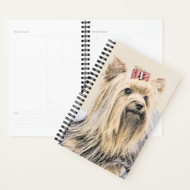 Yorkshire Terrier Painting - Cute Original Dog Art Planner (Display)