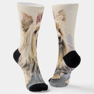 Yorkshire Terrier Painting - Cute Original Dog Art Socks