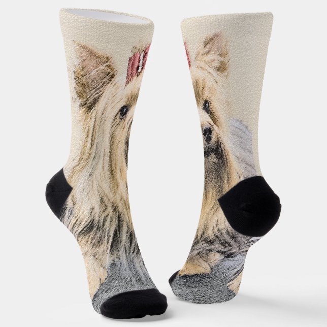 Yorkshire Terrier Painting - Cute Original Dog Art Socks (Angled)