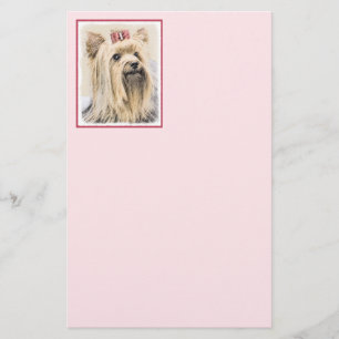 Yorkshire Terrier Painting - Cute Original Dog Art Stationery