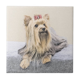 Yorkshire Terrier Painting - Cute Original Dog Art Tile