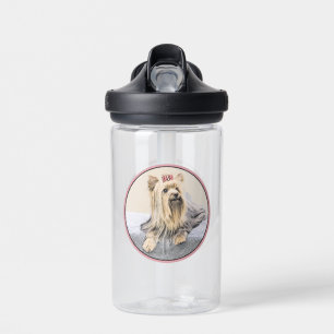 Yorkshire Terrier Painting - Cute Original Dog Art Water Bottle