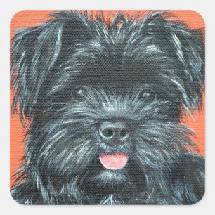 Yorkshire Terrier Painting Square Sticker