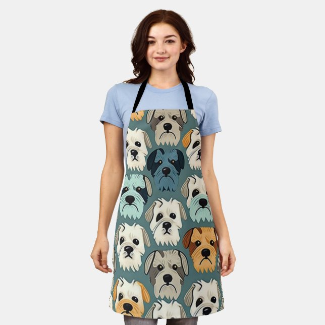 Yorkshire Terrier Pattern Apron (Worn)