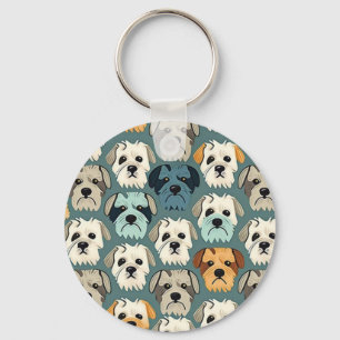 Yorkshire Terrier Pattern Key Ring