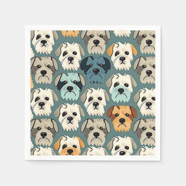 Yorkshire Terrier Pattern  Napkin (Front)