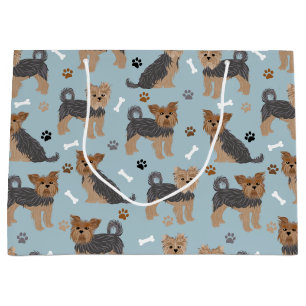 Yorkshire Terrier Paws and Bones Yorkie Dog Large Gift Bag