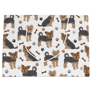 Yorkshire Terrier Paws and Bones Yorkie Dog Large Gift Bag