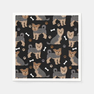 Yorkshire Terrier Paws and Bones Yorkie Dog Napkin