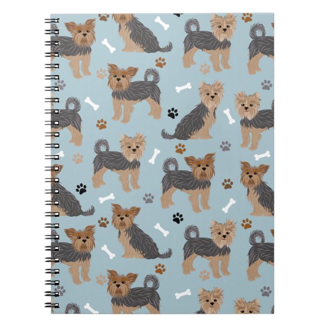 Yorkshire Terrier Paws and Bones Yorkie Dog Notebook (Front)