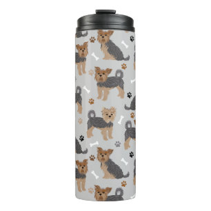 Yorkshire Terrier Paws and Bones Yorkie Dog Thermal Tumbler