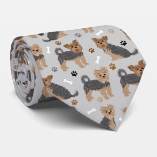 Yorkshire Terrier Paws and Bones Yorkie Dog Tie