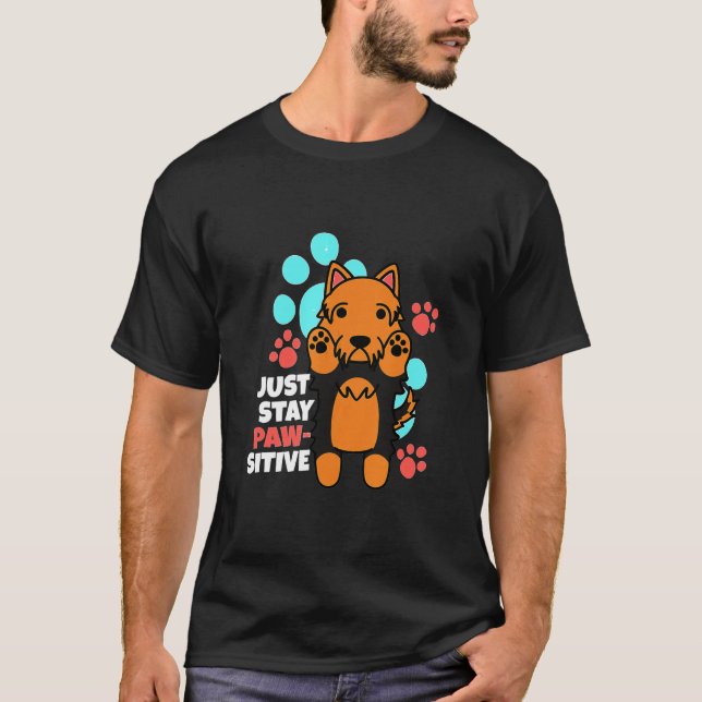 Yorkshire Terrier Pawsitive Dog T-Shirt (Front)