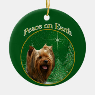 Yorkshire Terrier Peace Ceramic Tree Decoration