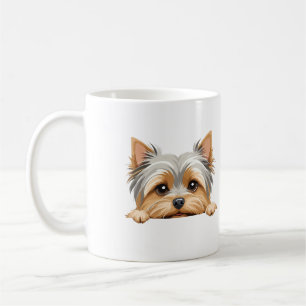 Yorkshire Terrier Peeking Cute Adorable Funny Joy Coffee Mug