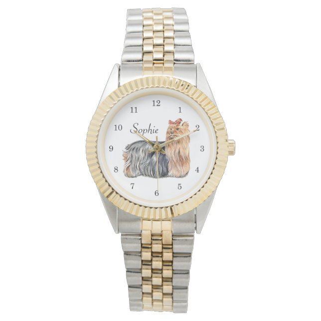 Yorkshire Terrier Personalise Watch (Front)