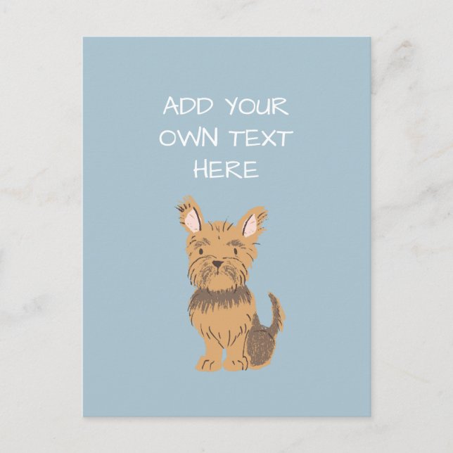 Yorkshire Terrier Personalised Dog Name Postcard (Front)