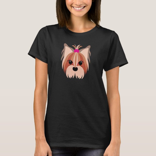 Yorkshire Terrier Pink Dog  Yorkie Retro T-Shirt (Front)