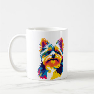 Yorkshire Terrier Portrait Illustration Painting Coffee Mug