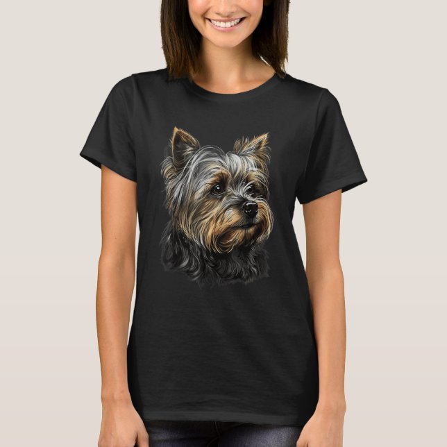 Yorkshire Terrier Portrait Yorkie  1 T-Shirt (Front)