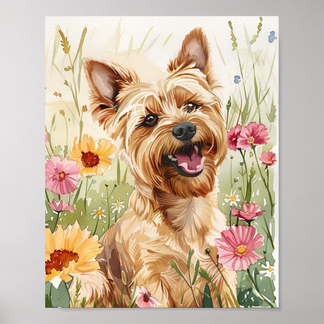 Yorkshire Terrier Poster – Cute Dog Wall Art Print (Front)