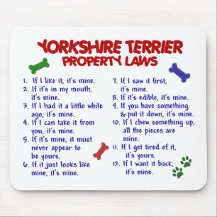 YORKSHIRE TERRIER Property Laws 2 Yorkie Mouse Mat