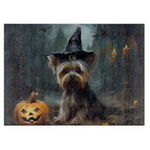 Yorkshire Terrier Pumpkins Halloween Scary Cutting Board