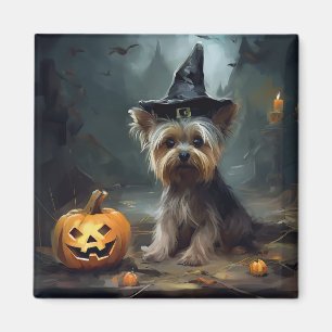 Yorkshire Terrier Pumpkins Halloween Scary Magnet