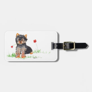 Yorkshire terrier pup luggage tag