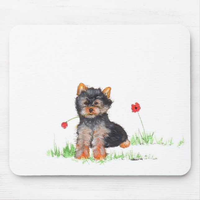 Yorkshire terrier pup mouse mat (Front)