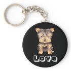 Yorkshire Terrier Puppy Dog Black Key Chain