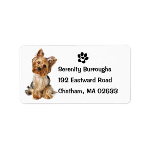 Yorkshire Terrier Puppy Dog Cute Yorkie Label